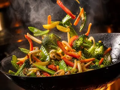 Stir frying with ghee